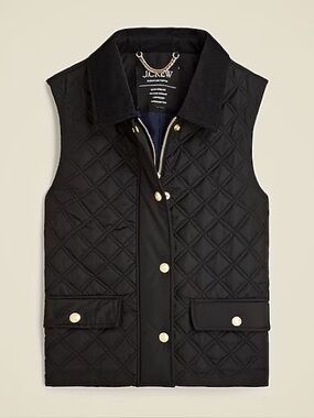 J. Crew Signature Puffer Quilted Barn Vest Black Women’s M